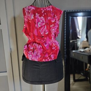 Vibrant Floral Sleeveless Blouse